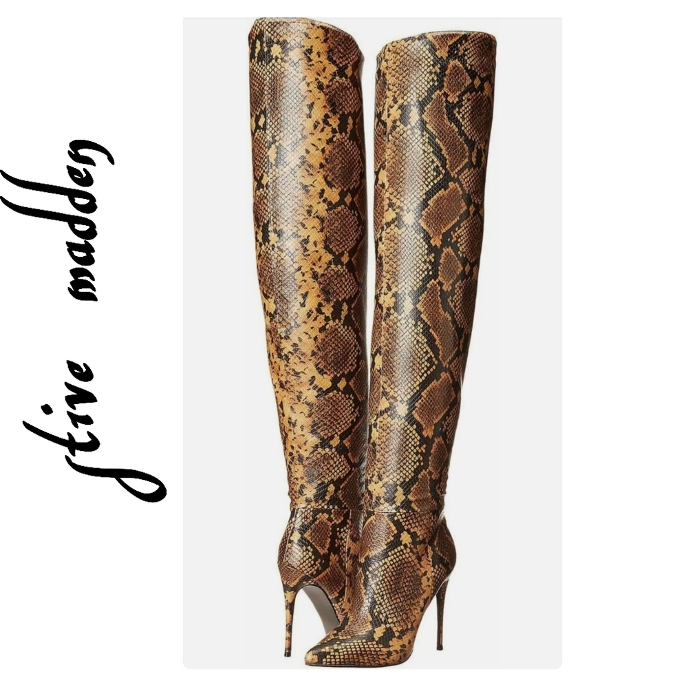 Steve Madden Women's Shoes Harlow Fabric Pointed Toe Over Knee Boots Size 6